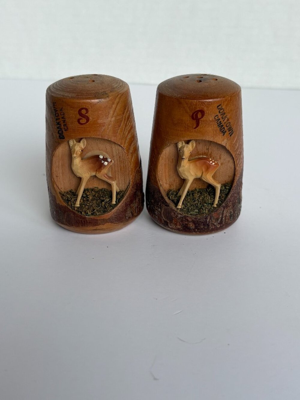 Vintage Wooden Souvenir Salt and Pepper Shakers